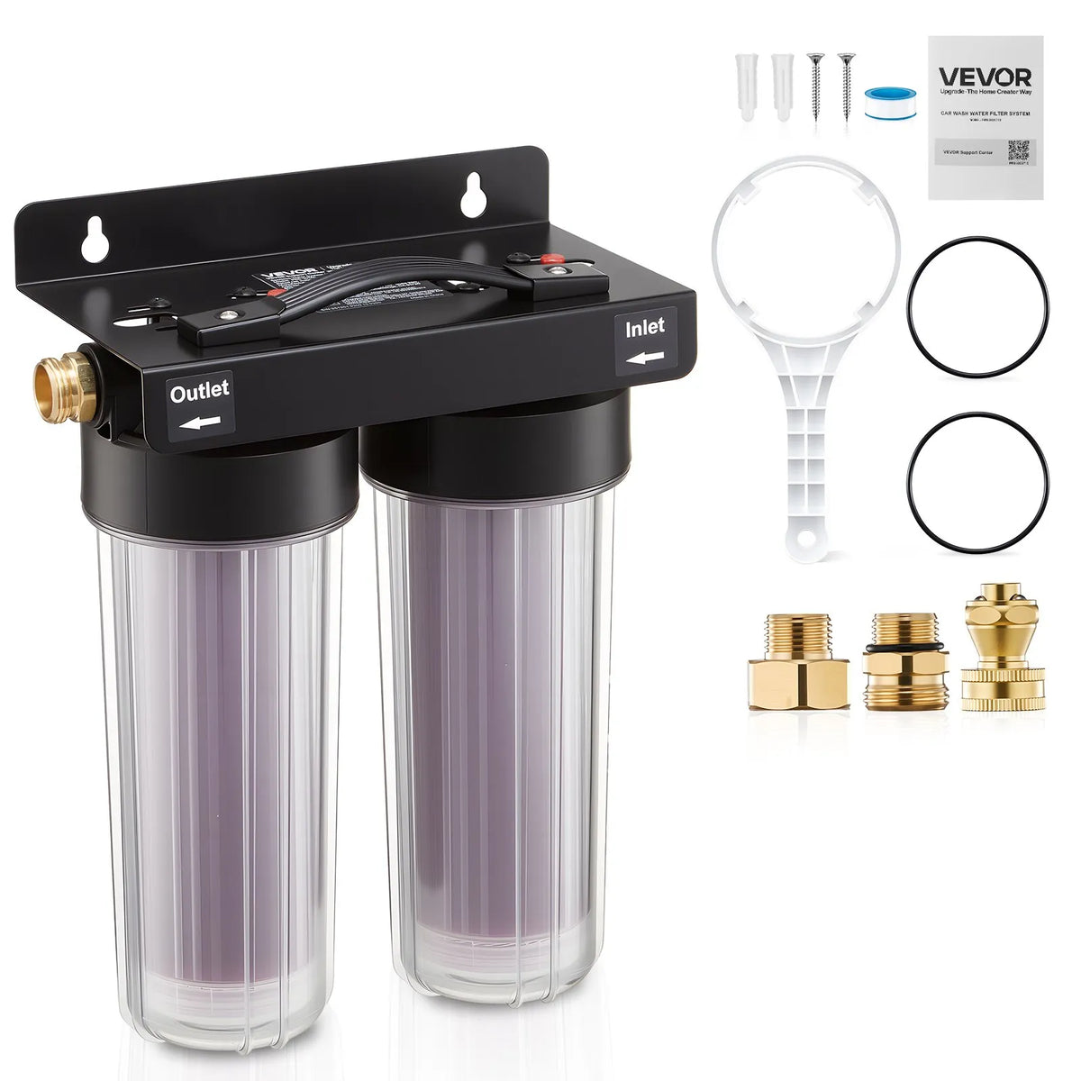 VEVOR dejonizēta ūdens sistēma auto mazgāšanai ar 2 x 0,5 l krāsu mainošiem sveķiem, beznosēdumu ūdens filtrs automašīnām, kemperiem, motocikliem un logiem - ZEMLETES.LV