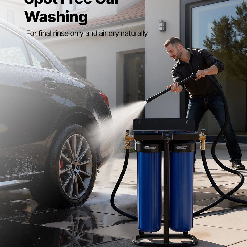 VEVOR dejonizēta ūdens sistēma auto mazgāšanai ar 2 x 4 l DI sveķiem, TDS mērītāju un apvada vārstu, beznosēdumu ūdens filtrs automašīnām, kemperiem, motocikliem un logiem - ZEMLETES.LV