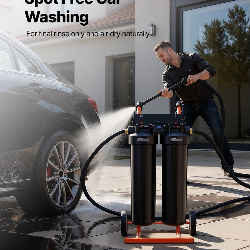 VEVOR dejonizēta ūdens sistēma auto mazgāšanai ar 2 x 4 l DI sveķiem un TDS mērītāju, pārnēsājams beznosēdumu ūdens filtrs automašīnām, kemperiem, motocikliem un logiem - ZEMLETES.LV