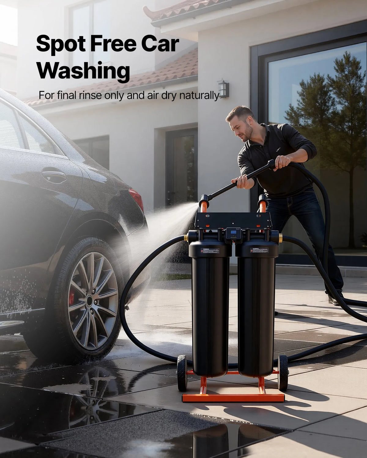VEVOR dejonizēta ūdens sistēma auto mazgāšanai ar 2 x 4 l DI sveķiem un TDS mērītāju, pārnēsājams beznosēdumu ūdens filtrs automašīnām, kemperiem, motocikliem un logiem - ZEMLETES.LV