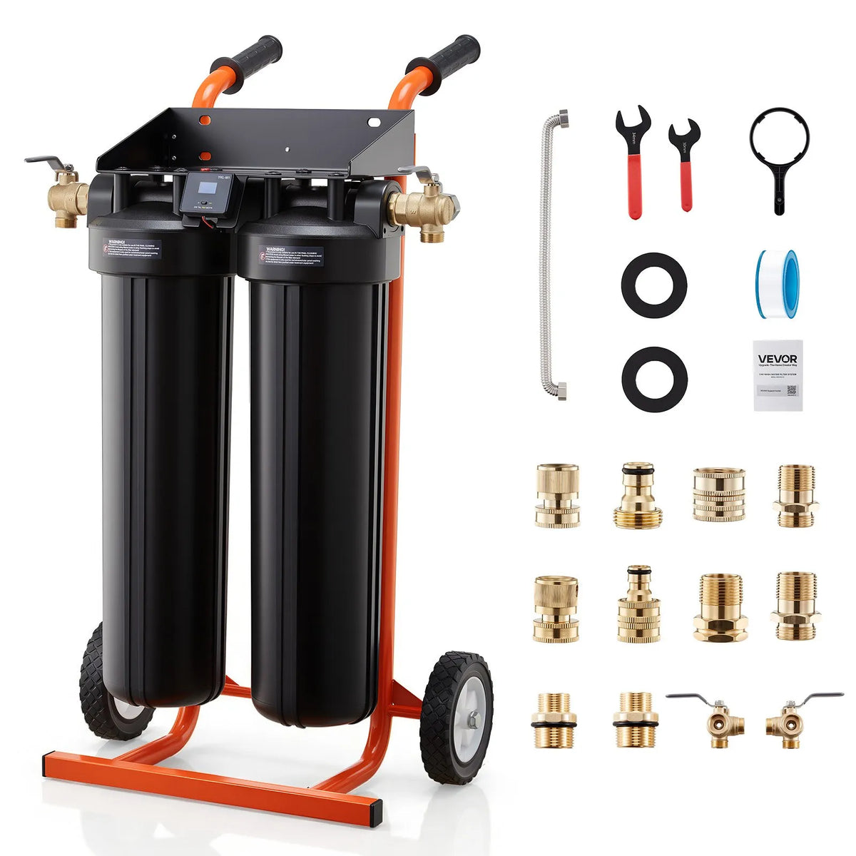 VEVOR dejonizēta ūdens sistēma auto mazgāšanai ar 2 x 4 l DI sveķiem, apvada vārstu un TDS mērītāju, pārnēsājams beznosēdumu ūdens filtrs automašīnām, kemperiem un logiem - ZEMLETES.LV