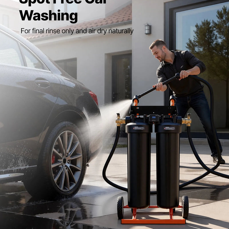 VEVOR dejonizēta ūdens sistēma auto mazgāšanai ar 2 x 4 l DI sveķiem, apvada vārstu un TDS mērītāju, pārnēsājams beznosēdumu ūdens filtrs automašīnām, kemperiem un logiem - ZEMLETES.LV
