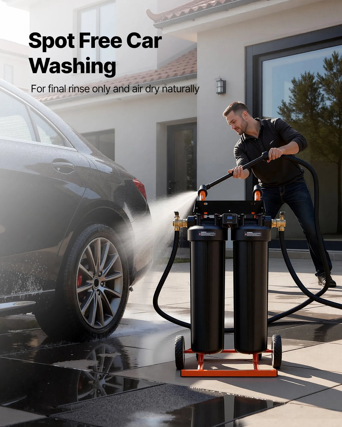 VEVOR dejonizēta ūdens sistēma auto mazgāšanai ar 2 x 4 l DI sveķiem, apvada vārstu un TDS mērītāju, pārnēsājams beznosēdumu ūdens filtrs automašīnām, kemperiem un logiem - ZEMLETES.LV