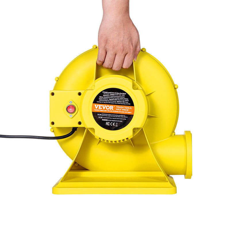 VEVOR piepūšamo atrakciju pūtējs, 0,8 & 1 ZS, 750 W, komerciālai lietošanai
