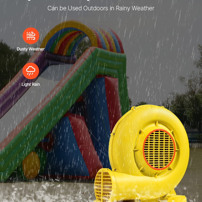 VEVOR piepūšamo atrakciju pūtējs, 0,8 & 1 ZS, 750 W, komerciālai lietošanai