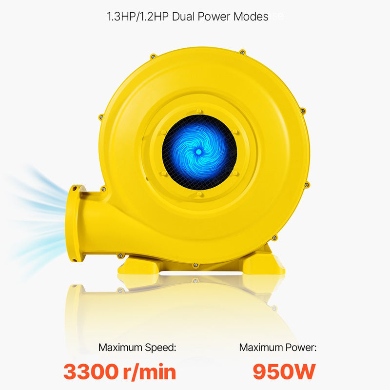 VEVOR piepūšamais atrakciju ventilators, 950 W, komerciālai lietošanai