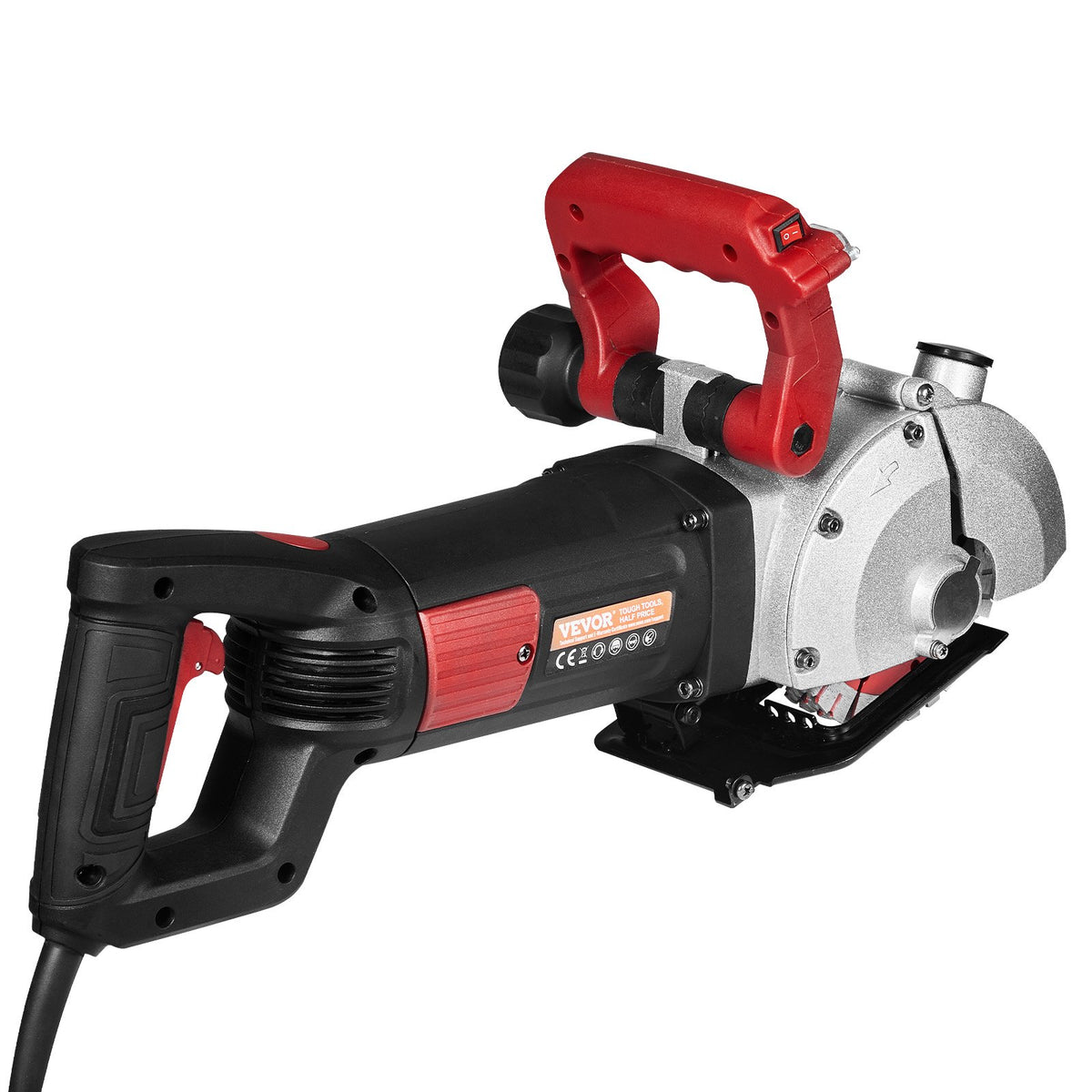 VEVOR Wall Chaser – 34 mm Cutting Depth, 42 mm Width, 4800W Power with 5 Saw Blades and Infrared Guide