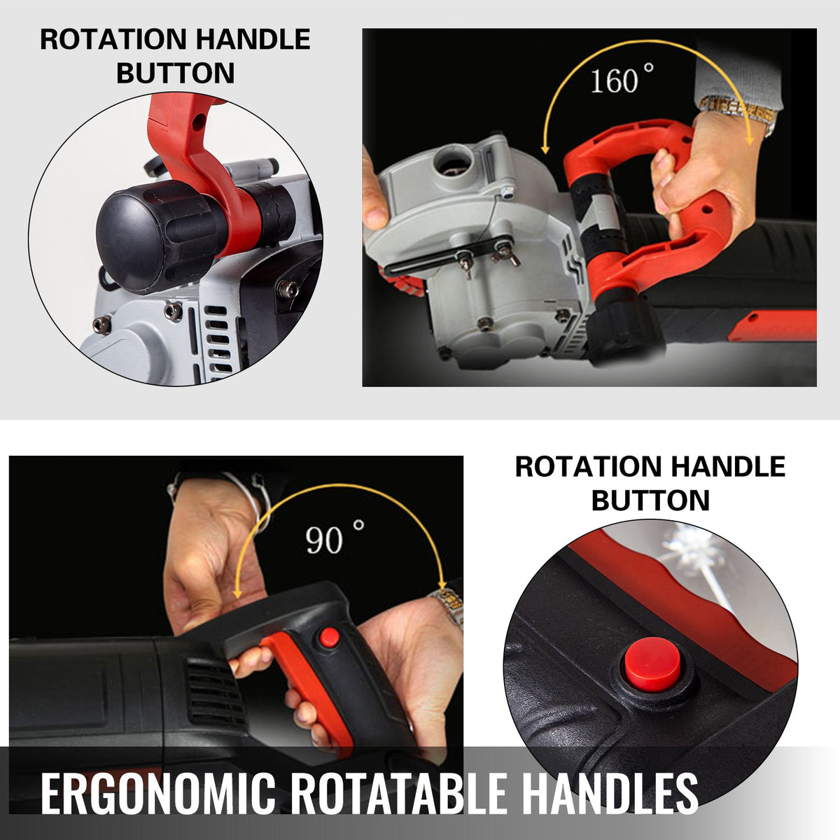 VEVOR Wall Chaser – 34 mm Cutting Depth, 42 mm Width, 4800W Power with 5 Saw Blades and Infrared Guide