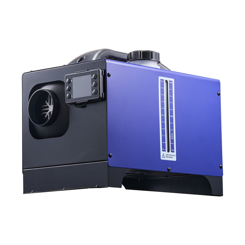 Dīzeļdegvielas gaisa sildītājs 8 kW, DC 12 V/24 V, pārnēsājams "All in One" ar tālvadības pulti un LCD displeju, ātra uzsildīšana, zems trokšņa līmenis, 5 L degvielas tvertne automašīnām, kemperiem, furgoniem, traktoriem un kravas automašīnām.