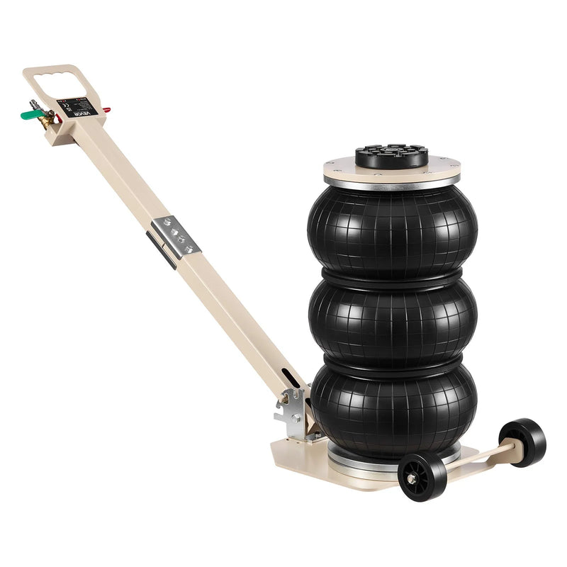VEVOR pneimatiskais domkrats, 3 t trīskāršs gaisa spilvenu domkrats ar sešām tērauda caurulēm, pacelšanas augstums līdz 450 mm, 1–6 s ātra pneimatiskā pacelšana, ar regulējamu garu rokturi un gumijas paliktni automobiļu, apvidus auto un pikapu remontam
