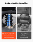 VEVOR pneimatiskais domkrats, 3 t trīskāršs gaisa spilvenu domkrats ar sešām tērauda caurulēm, pacelšanas augstums līdz 450 mm, 1–6 s ātra pneimatiskā pacelšana, ar regulējamu garu rokturi un gumijas paliktni automobiļu, apvidus auto un pikapu remontam