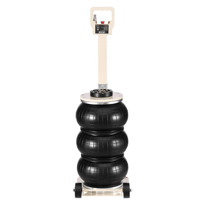 VEVOR pneimatiskais domkrats, 3 t trīskāršs gaisa spilvenu domkrats ar sešām tērauda caurulēm, pacelšanas augstums līdz 450 mm, 1–6 s ātra pneimatiskā pacelšana, ar regulējamu garu rokturi un gumijas paliktni automobiļu, apvidus auto un pikapu remontam