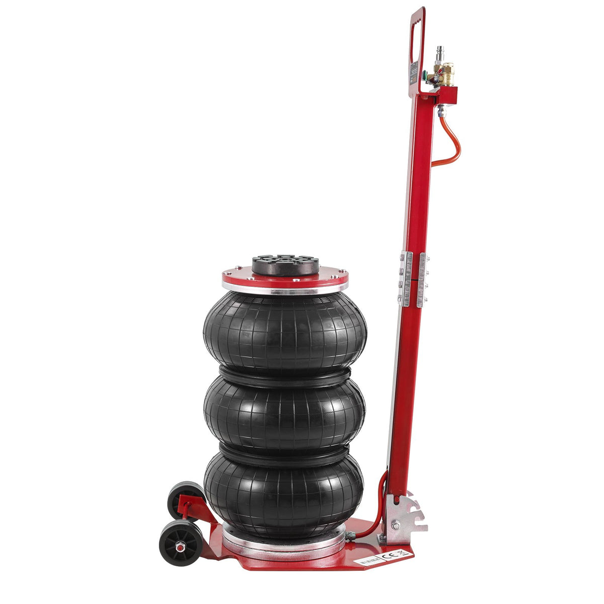 VEVOR Air Jack, 3 Tonne Triple Bag Air Jack, Air Cushion Jack with Six Steel Tubes, Lifting Height up to 45 cm, Fast Lifting 3-5 s, with Adjustable Long Handle for Cars, Garages, Repair (Red)