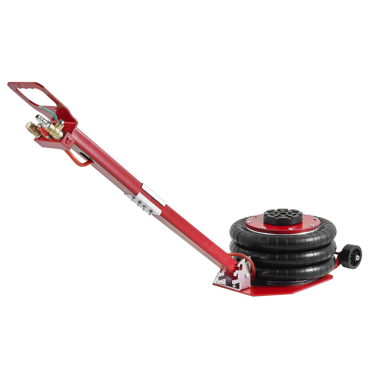 VEVOR Air Jack, 3 Tonne Triple Bag Air Jack, Air Cushion Jack with Six Steel Tubes, Lifting Height up to 45 cm, Fast Lifting 3-5 s, with Adjustable Long Handle for Cars, Garages, Repair (Red)