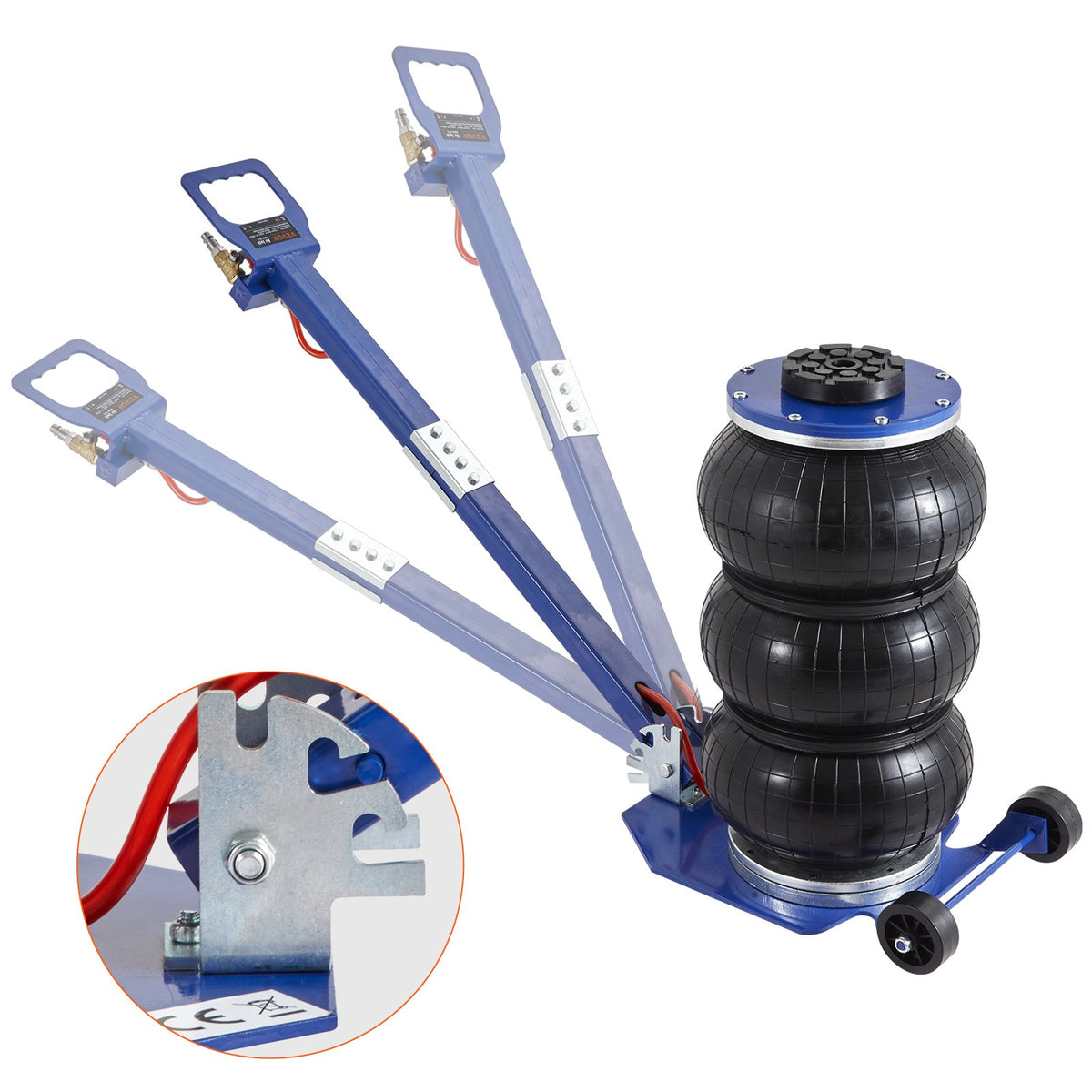 VEVOR Air Jack, 3 Tonne, Triple Air Bag Lifting Jack with 6 Steel Tubes, Lifting Height up to 45 cm, 3-5 Second Fast Pneumatic Lifting, Suitable for Cars, Garages and Repairs (Blue)