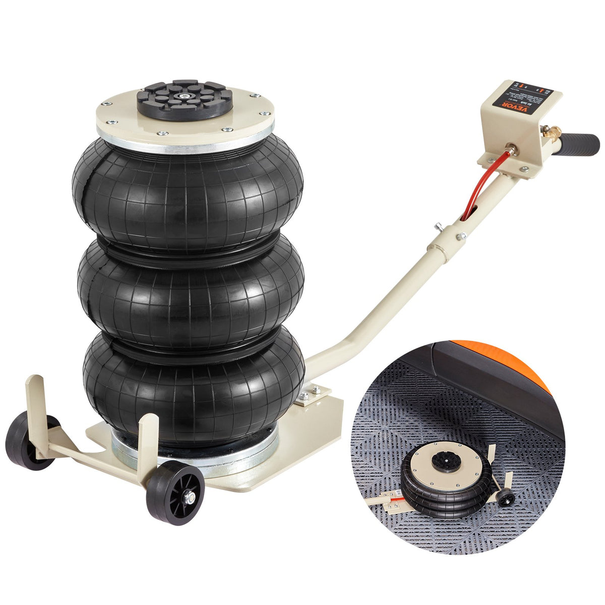 VEVOR Triple Bag Air Jack 3 T Pneumatic Jack Mount for Cars and SUVs