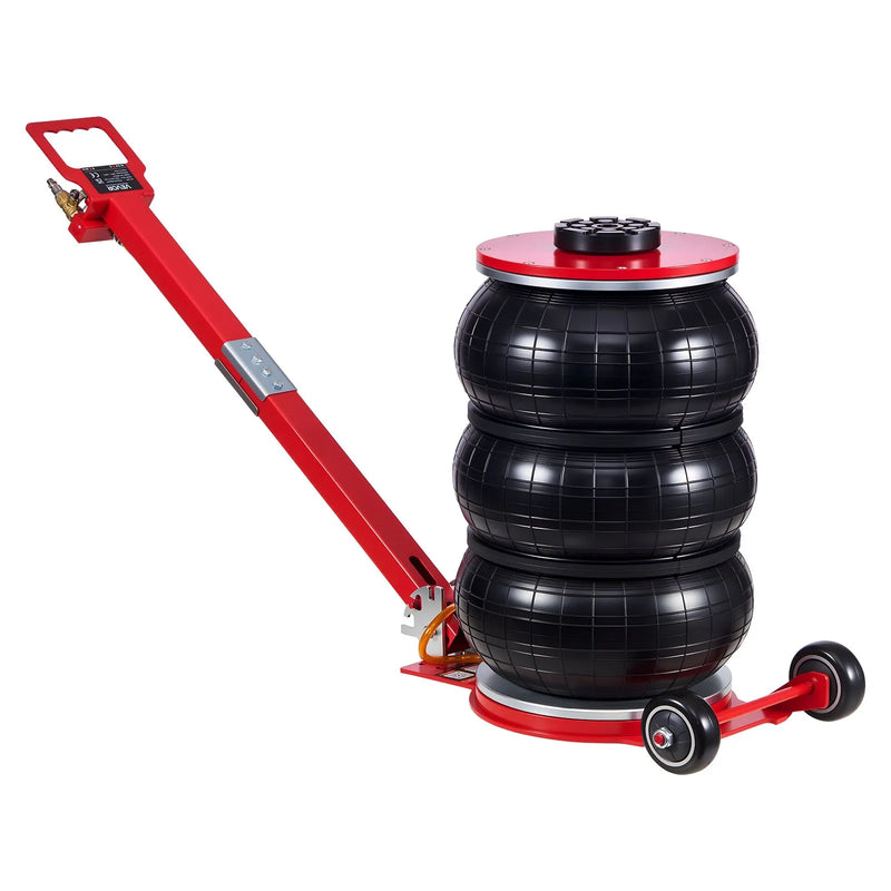 VEVOR pneimatiskais gaisa domkrats 5 t, trīskāršs gaisa spilvenu domkrats ar sešām tērauda caurulēm, pacelšanas augstums līdz 464 mm, ātra pacelšana 4–10 s, ar regulējamu garu rokturi un gumijas paliktni automašīnām, SUV un pikapiem