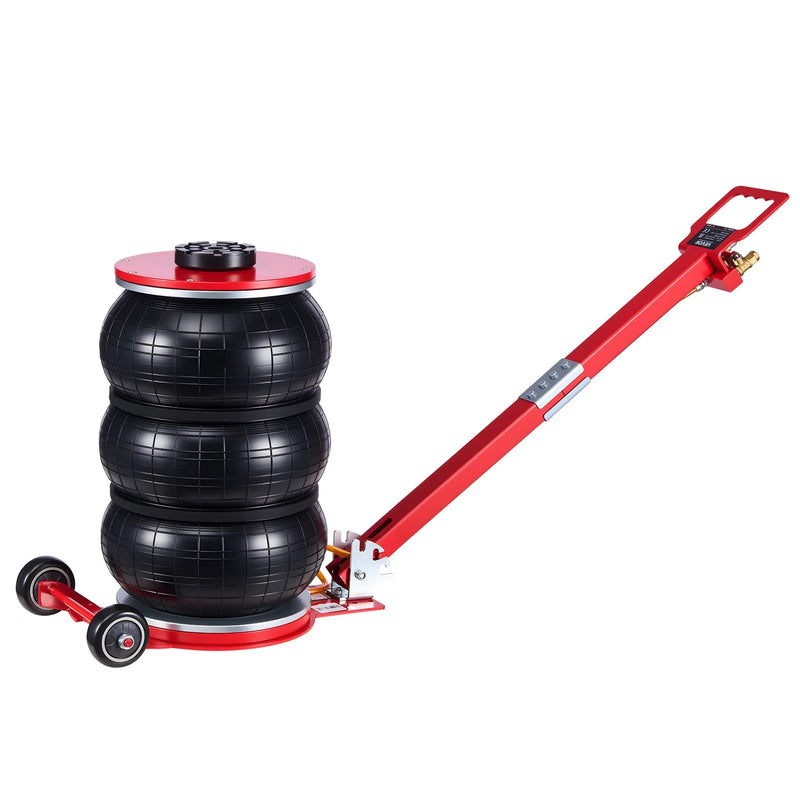 VEVOR pneimatiskais gaisa domkrats 5 t, trīskāršs gaisa spilvenu domkrats ar sešām tērauda caurulēm, pacelšanas augstums līdz 464 mm, ātra pacelšana 4–10 s, ar regulējamu garu rokturi un gumijas paliktni automašīnām, SUV un pikapiem