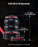 VEVOR pneimatiskais gaisa domkrats 5 t, trīskāršs gaisa spilvenu domkrats ar sešām tērauda caurulēm, pacelšanas augstums līdz 464 mm, ātra pacelšana 4–10 s, ar regulējamu garu rokturi un gumijas paliktni automašīnām, SUV un pikapiem