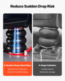 VEVOR pneimatiskais gaisa domkrats 5 t, trīskāršs gaisa spilvenu domkrats ar sešām tērauda caurulēm, pacelšanas augstums līdz 464 mm, ātra pacelšana 4–10 s, ar regulējamu garu rokturi un gumijas paliktni automašīnām, SUV un pikapiem