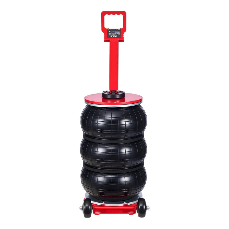 VEVOR pneimatiskais gaisa domkrats 5 t, trīskāršs gaisa spilvenu domkrats ar sešām tērauda caurulēm, pacelšanas augstums līdz 464 mm, ātra pacelšana 4–10 s, ar regulējamu garu rokturi un gumijas paliktni automašīnām, SUV un pikapiem