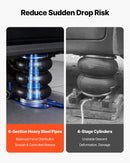 VEVOR pneimatiskais gaisa domkrats 3 t, trīskāršs gaisa spilvenu domkrats ar sešām tērauda caurulēm, pacelšanas augstums līdz 450 mm, ātra pacelšana 1–6 s, ar garu rokturi un gumijas paliktni automašīnām, SUV un pikapiem