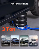 VEVOR pneimatiskais gaisa domkrats 3 t, trīskāršs gaisa spilvenu domkrats ar sešām tērauda caurulēm, pacelšanas augstums līdz 450 mm, ātra pacelšana 1–6 s, ar garu rokturi un gumijas paliktni automašīnām, SUV un pikapiem