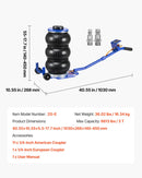 VEVOR pneimatiskais gaisa domkrats 3 t, trīskāršs gaisa spilvenu domkrats ar sešām tērauda caurulēm, pacelšanas augstums līdz 450 mm, ātra pacelšana 1–6 s, ar garu rokturi un gumijas paliktni automašīnām, SUV un pikapiem