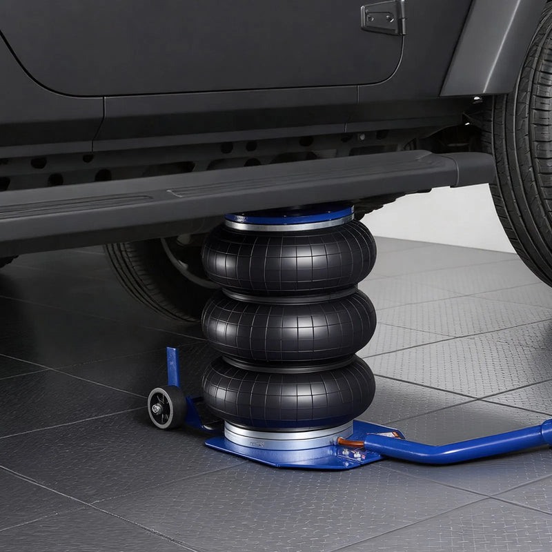 VEVOR pneimatiskais gaisa domkrats 3 t, trīskāršs gaisa spilvenu domkrats ar sešām tērauda caurulēm, pacelšanas augstums līdz 450 mm, ātra pacelšana 1–6 s, ar garu rokturi un gumijas paliktni automašīnām, SUV un pikapiem