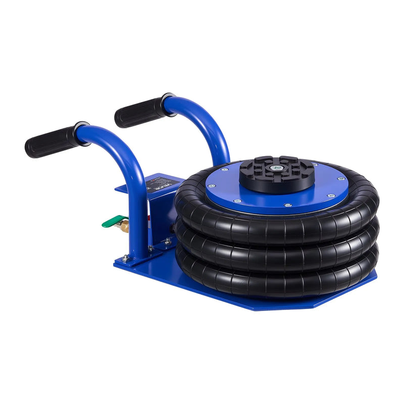 VEVOR pneimatiskais gaisa domkrats 3 t, trīskāršs gaisa spilvenu domkrats ar sešām tērauda caurulēm, pacelšanas augstums līdz 450 mm, ātra pacelšana 1–6 s, ar īsiem rokturiem un gumijas paliktni automašīnām, SUV un pikapiem