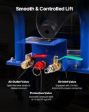 VEVOR pneimatiskais gaisa domkrats 3 t, trīskāršs gaisa spilvenu domkrats ar sešām tērauda caurulēm, pacelšanas augstums līdz 450 mm, ātra pacelšana 1–6 s, ar īsiem rokturiem un gumijas paliktni automašīnām, SUV un pikapiem