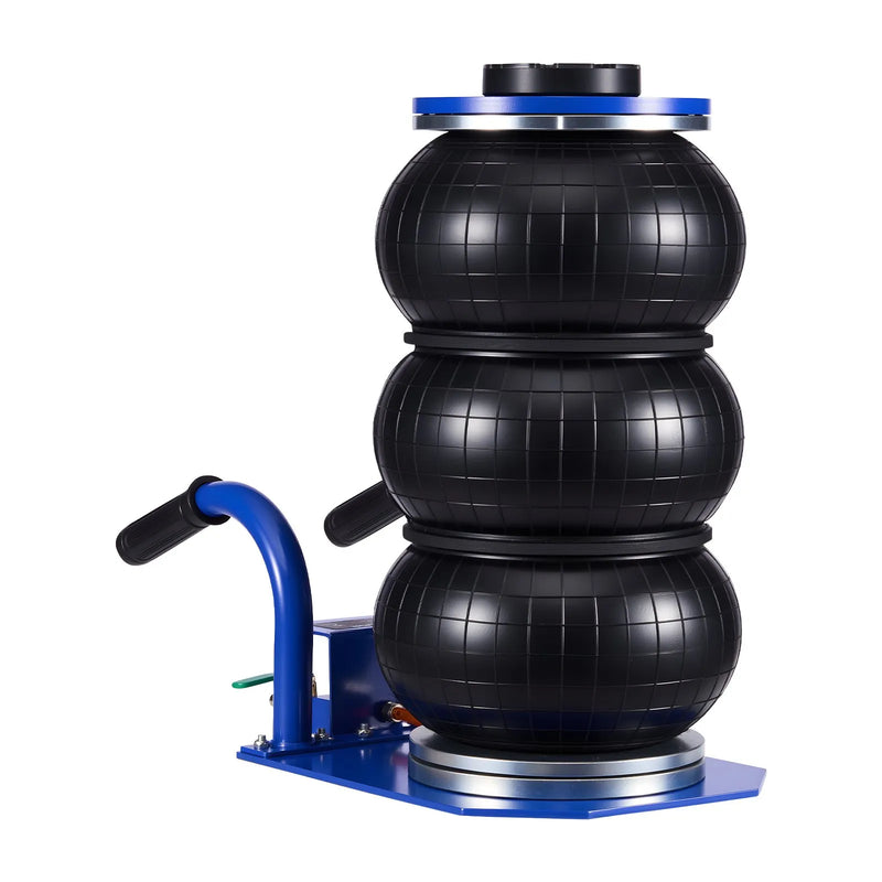 VEVOR pneimatiskais gaisa domkrats 3 t, trīskāršs gaisa spilvenu domkrats ar sešām tērauda caurulēm, pacelšanas augstums līdz 450 mm, ātra pacelšana 1–6 s, ar īsiem rokturiem un gumijas paliktni automašīnām, SUV un pikapiem