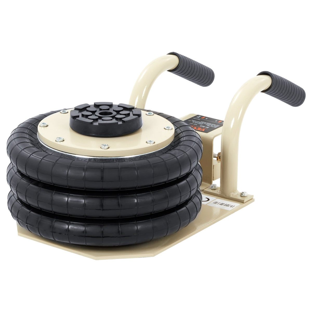 VEVOR Triple Air Bag Jack, 3000 kg, with Six Steel Tubes, Lifting Height up to 450 mm, 3-5 s Fast Lifting, with Side Handles, Suitable for Cars, Garages, Repairs (White)