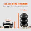 VEVOR Gaisa domkrats, 3 tonnas trīskāršais gaisa maisa domkrats, pacelšana līdz 450 mm, 3-5 sekunžu ātra pacelšana, pneimatiskais domkrats ar sānu rokturiem automašīnām, garāžām un remontiem (bēšs)