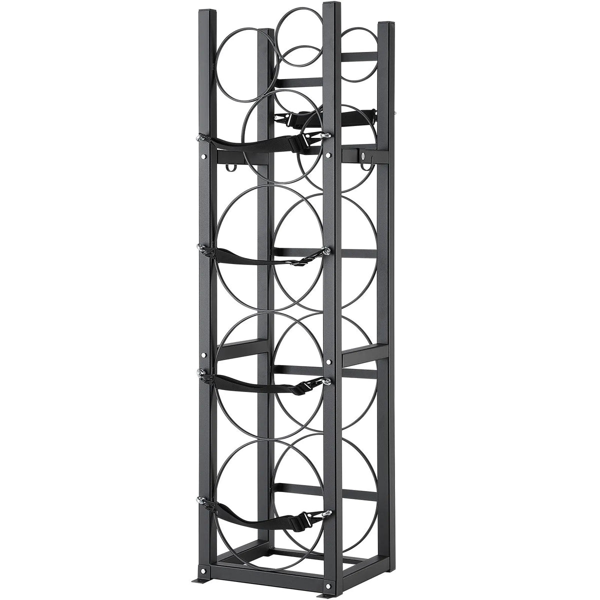 Metal rack for gas cylinder storage, capacity 3 x 13.6 kg + 3 small cylinders, suitable for warehouses, workshops and transport, 325 × 330 × 1196 mm
