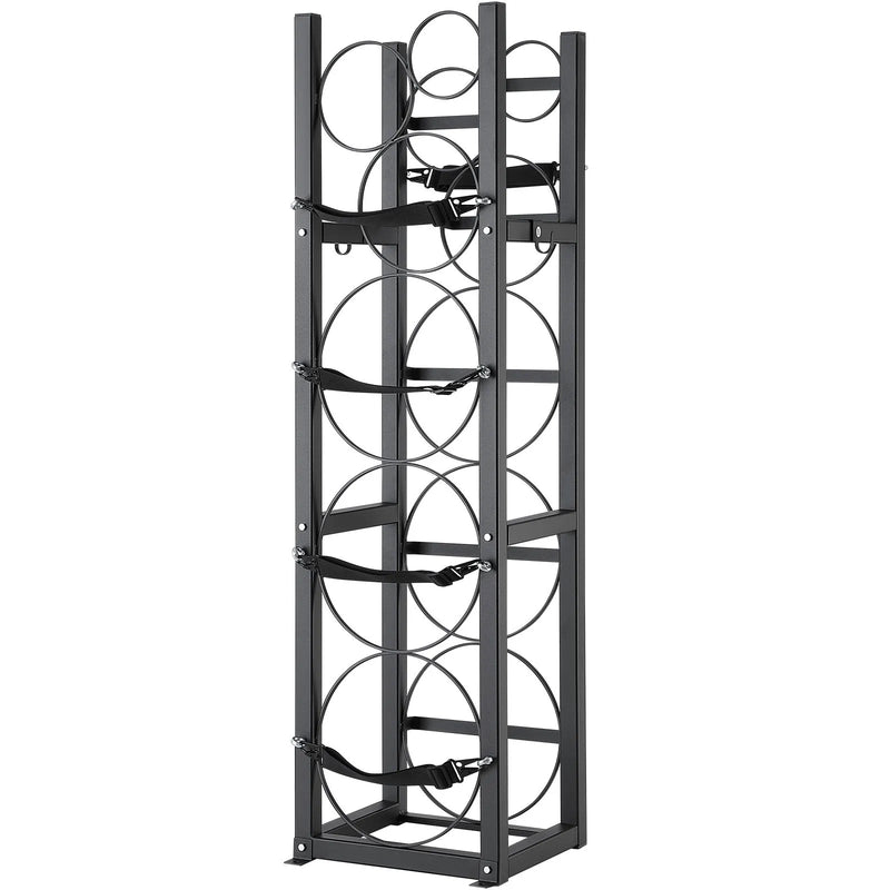 Metāla plaukts gāzes balonu uzglabāšanai, ietilpība 3 x 13,6 kg + 3 mazie baloni, piemērots noliktavām, darbnīcām un transportam, 325 × 330 × 1196 mm