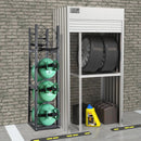 Metāla plaukts gāzes balonu uzglabāšanai, ietilpība 3 x 13,6 kg + 3 mazie baloni, piemērots noliktavām, darbnīcām un transportam, 325 × 330 × 1196 mm