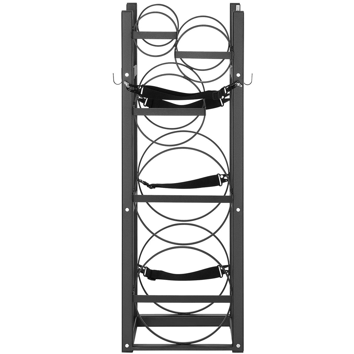 Gas Cylinder Rack for 2 × 13.6 kg Cylinders and 3 Smaller Tanks, 325 × 330 × 1196 mm, Suitable for Freon, Oxygen and Nitrogen