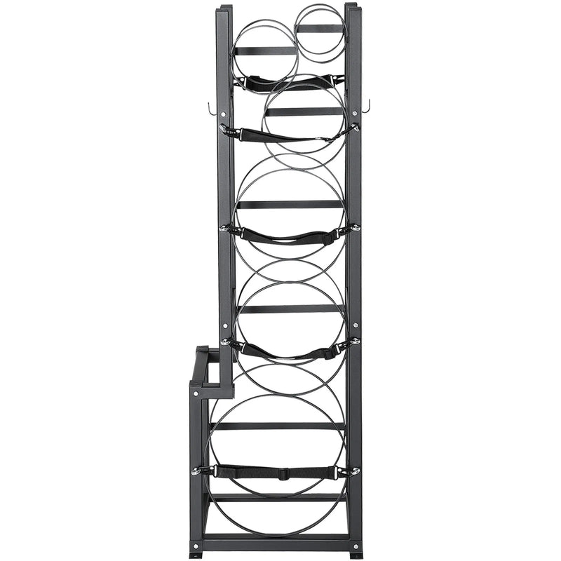 Gāzes konteineru plaukts, ar ietilpību 1 × 22,7 kg, 2 × 13,6 kg un 3 mazi baloni, 39,5 × 33 × 126,5 cm, uzglabāšanai un transportēšanai (Freons, skābeklis, slāpeklis u.c.)