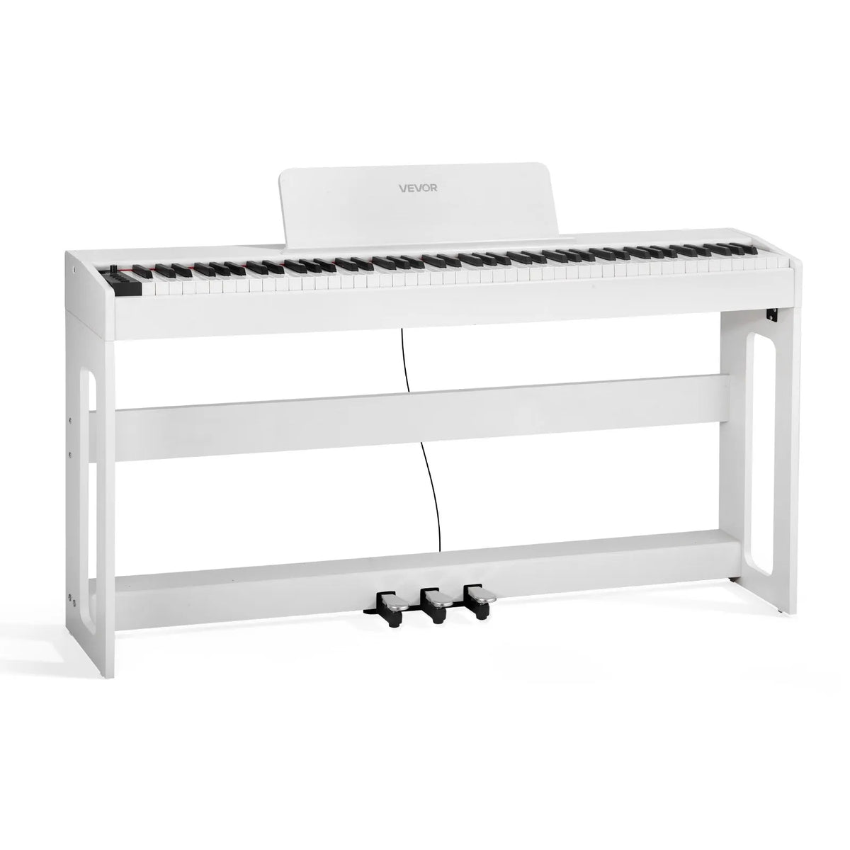 VEVOR Digital Piano 88 Weighted Keys with Stand, Triple Pedal and 280 Timbres, White