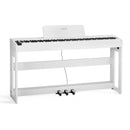 VEVOR digitālā klaviatūra ar 88 pilnsvara taustiņiem, elektriskās klavieres ar statīvu, barošanas adapteri un trīskāršo pedāli, ieraksta funkciju, 280 skaņām un bezvadu savienojumu, baltā krāsā