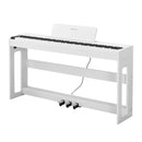 VEVOR digitālā klaviatūra ar 88 pilnsvara taustiņiem, elektriskās klavieres ar statīvu, barošanas adapteri un trīskāršo pedāli, ieraksta funkciju, 280 skaņām un bezvadu savienojumu, baltā krāsā