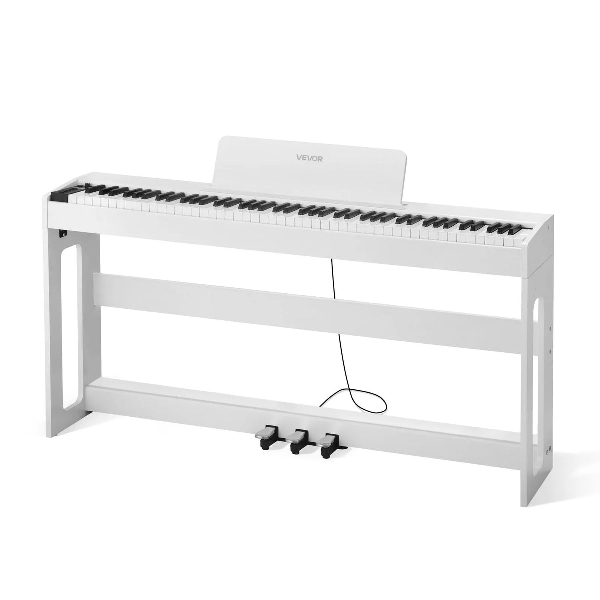VEVOR Digital Piano 88 Weighted Keys with Stand, Triple Pedal and 280 Timbres, White