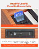 VEVOR digitālā klaviatūra ar 88 pilnsvara taustiņiem, elektriskās klavieres ar nošu statīvu, trīskāršo pedāli un barošanas adapteri, 280 tembriem un bezvadu savienojuma atbalstu, iesācējiem, koka krāsā