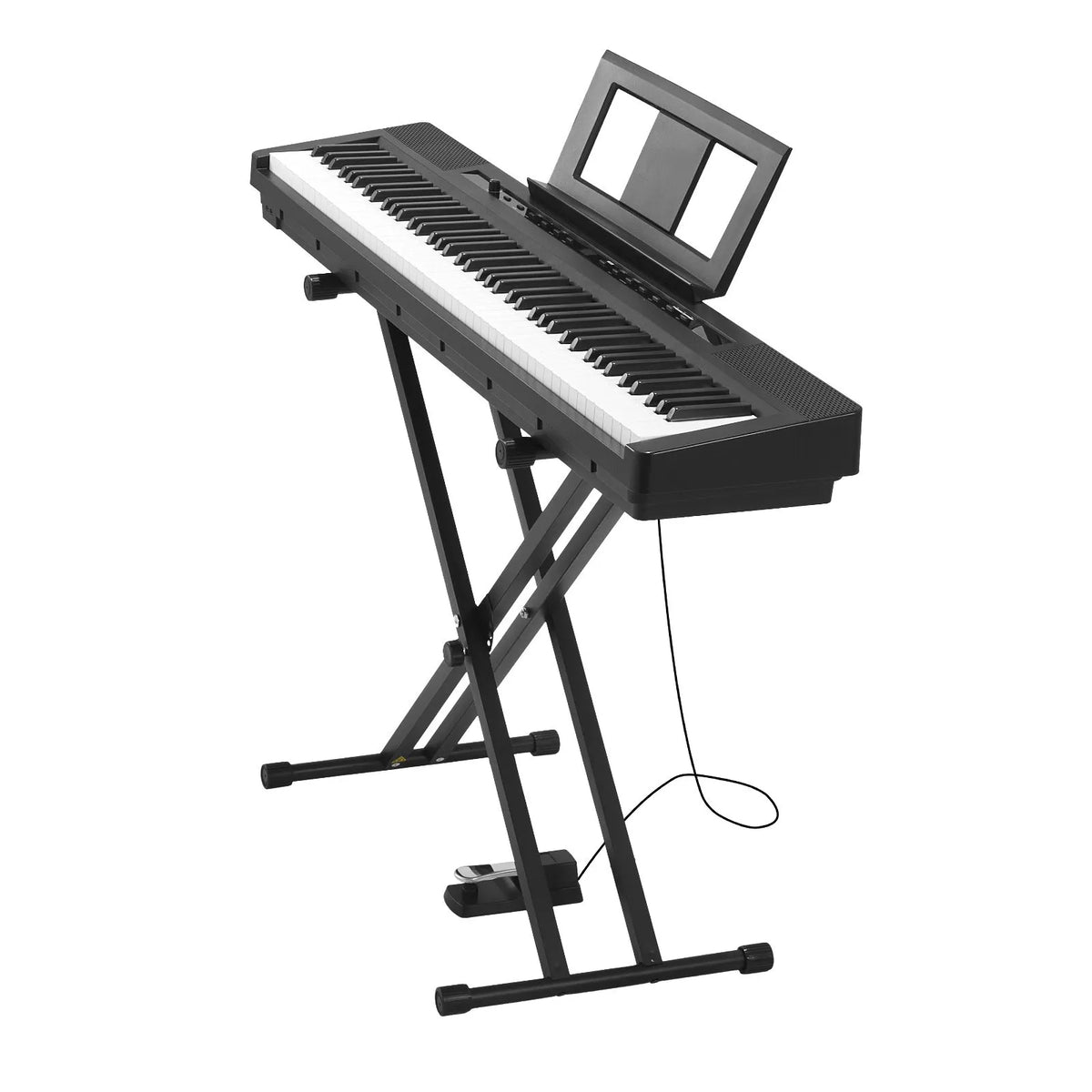 VEVOR Digital Piano 88 Weighted Keys with Speakers, X Stand, Sustain Pedal and 280 Timbres, Black