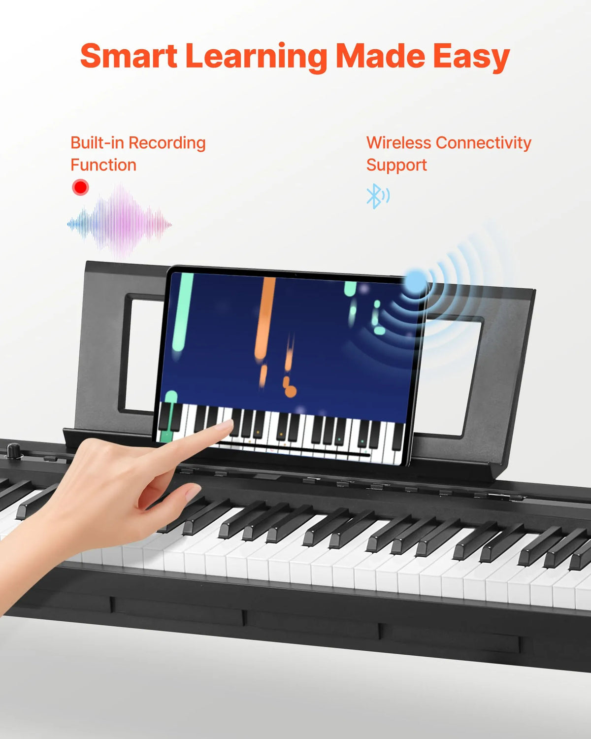 VEVOR Digital Piano 88 Weighted Keys with Speakers, X Stand, Sustain Pedal and 280 Timbres, Black