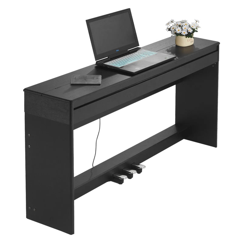 VEVOR digitālās klavieres ar 88 pilnsvara taustiņiem, statīvu, trīspedāli, barošanas adapteri un austiņām, 680 toņi, bezvadu savienojums, iesācējiem