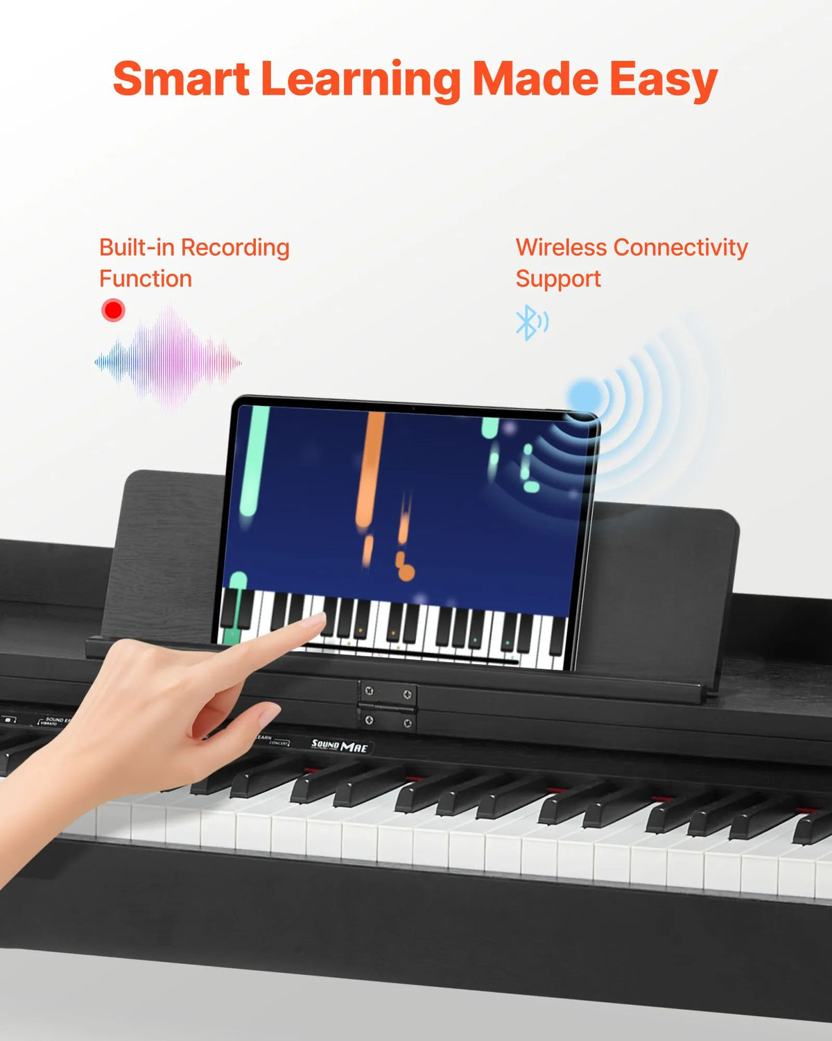 VEVOR Digital Piano 88 Weighted Keys with Stand, Triple Pedals, Headphones and 680 Tones
