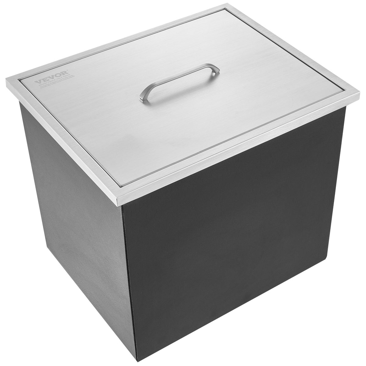 VEVOR Built-in Ice Bin 50.8 × 35.6 × 30.5 cm, 38 l, Stainless Steel, with Lid and Drain, Outdoor Kitchen