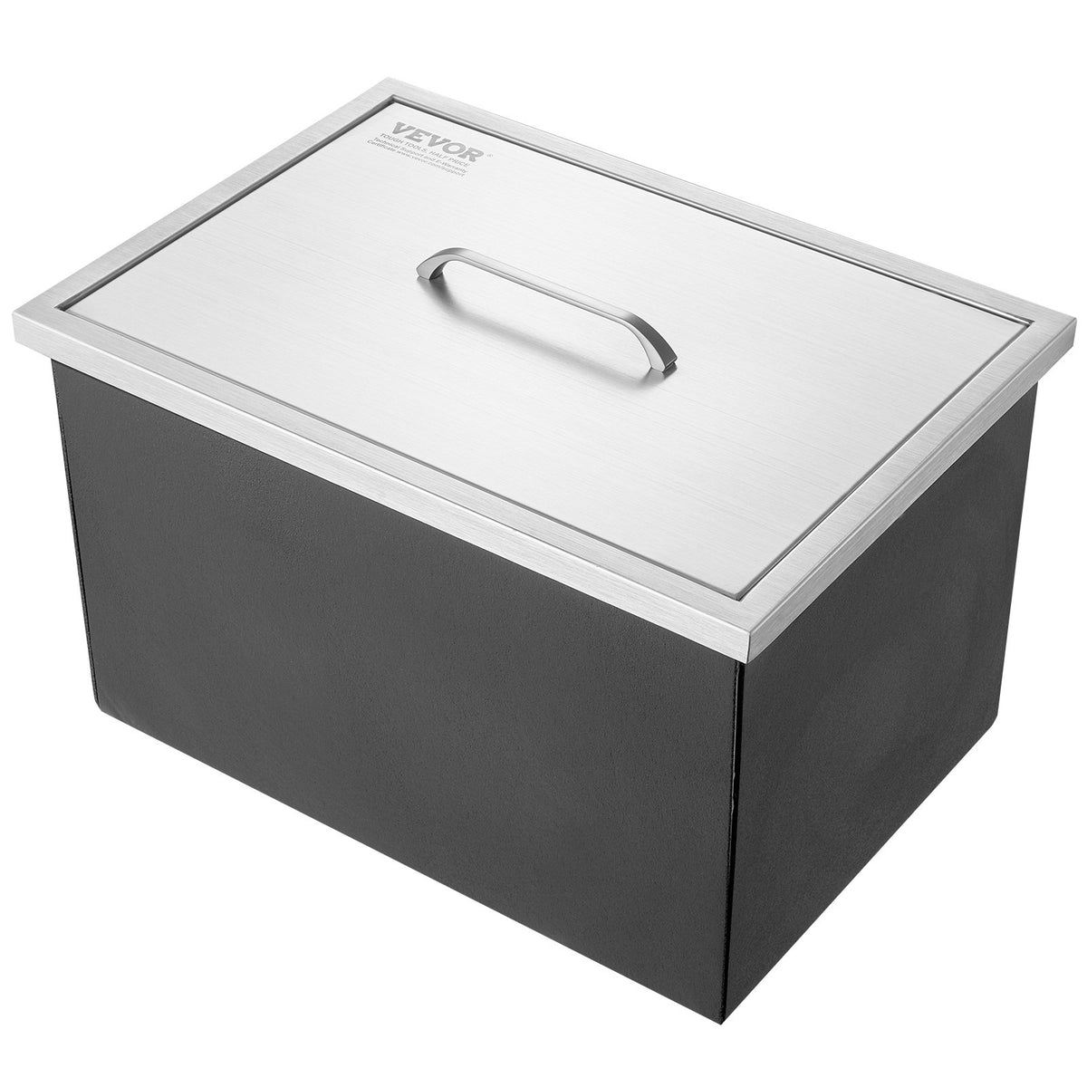 VEVOR Built-in Ice Bin 50.8 × 35.6 × 30.5 cm, 38 l, Stainless Steel, with Lid and Drain, Outdoor Kitchen